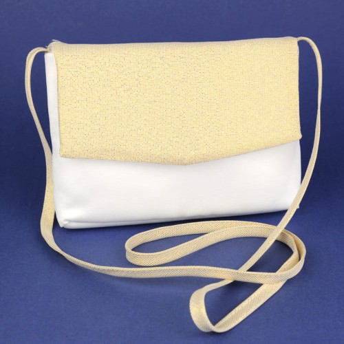 Biało-złota torebka komunijna