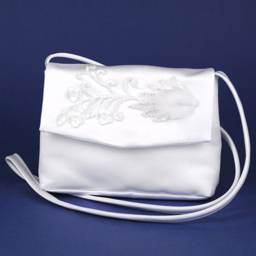 Kopertowa torebka komunijna ze zdobieniem