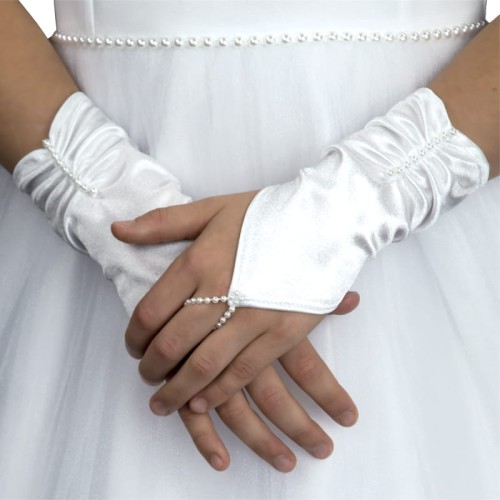 Rękawiczki komunijne bez palców