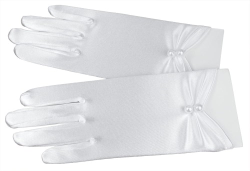 Rękawiczki do komunii z perłami